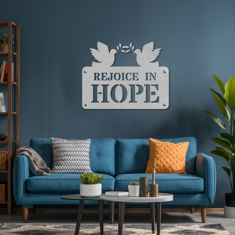 Rejoice in Hope Metal Wall Art Decor - SacredSteelForge