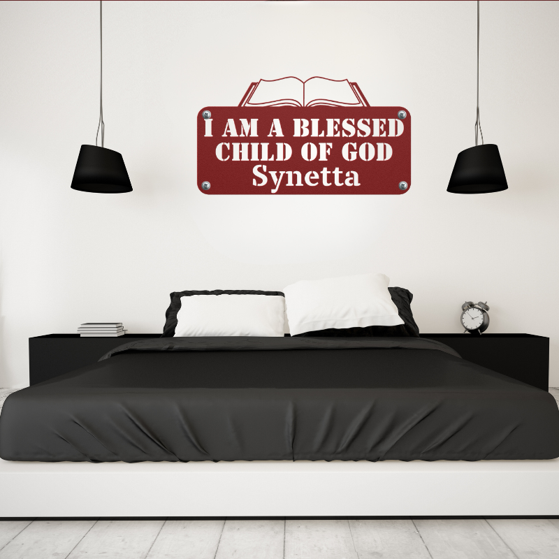 Personalized I AM A Blessed Child Of God Metal Wall Art - SacredSteelForge