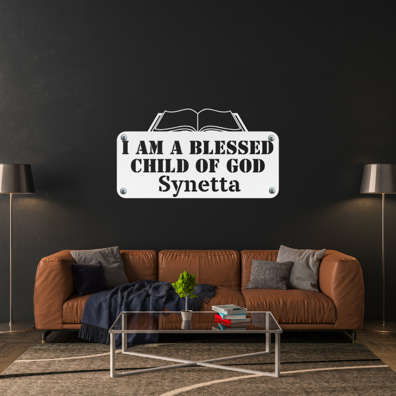 Personalized I AM A Blessed Child Of God Metal Wall Art - SacredSteelForge