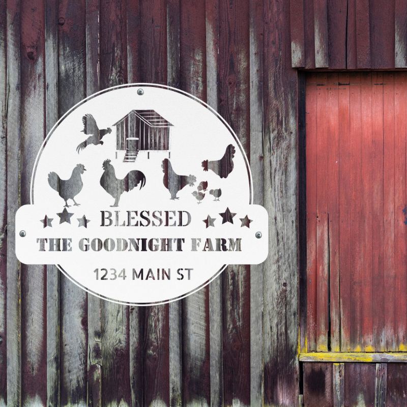 Personalized Blessed Chicken Farm Metal Wall Art Decor - SacredSteelForge