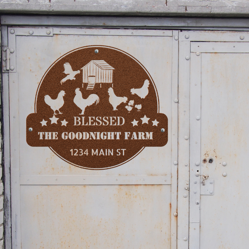 Personalized Blessed Chicken Farm Metal Wall Art Decor - SacredSteelForge