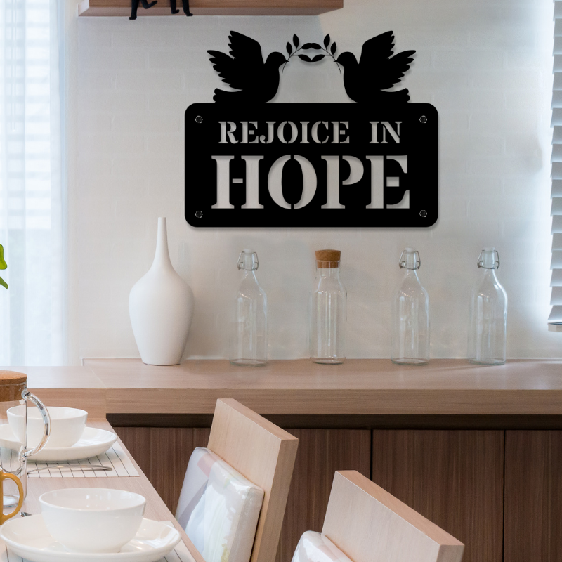 Rejoice in Hope Metal Wall Art Decor - SacredSteelForge