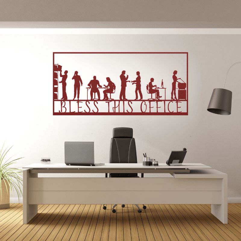 Bless This Office Metal Wall Art - SacredSteelForge