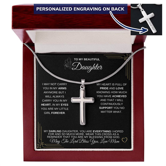 Personalized My Blessing From God Cross - A Special Gift from Mother to Daughter - SacredSteelForge